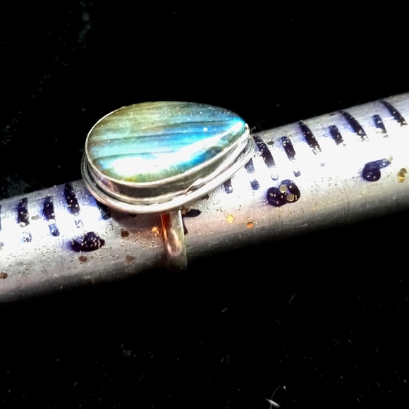 106 NWT Labradorite gemstone crystal 925 silver ring size 7 free shipping sale - Picture 8 of 8